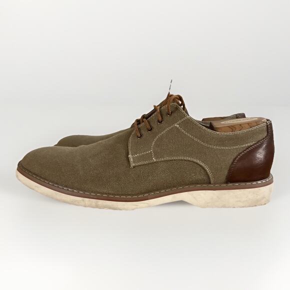 Florsheim Mens Highland Canvas Leather Plain Toe Oxford Shoes Size US 12 M - Picture 1 of 7
